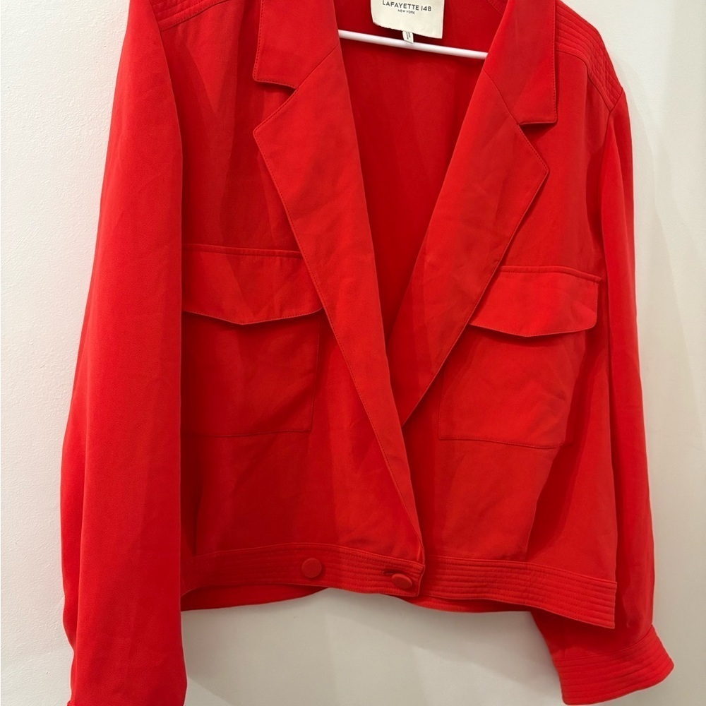 Lafayette 148 New York Vibrant Red Blazer- women’s XXL - button closure